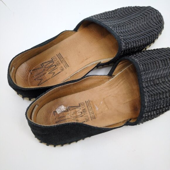 Miz‎ Mooz Celestine Black Woven Leather Espadrilles Flats Sz 40 Boho Made Spain - Picture 5 of 8